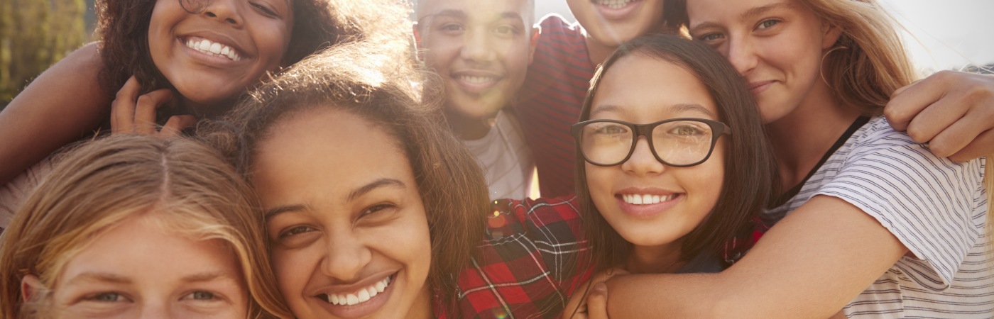 teens smiling