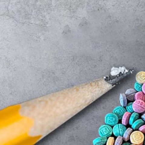 Fentanyl pencil and rainbow pills