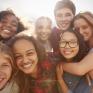 group of happy teens