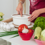 Teen prepares food