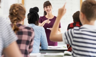 Teacher calls on a student.