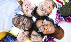 group of people hugging