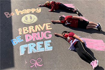Red Ribbon Photo contest winner chalk