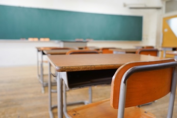 desk in classroom