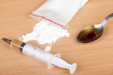 drugs, needle and spoon