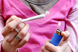 teen with marijuana